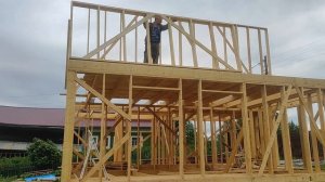 Строительство каркасного дома. Часть 5. Устройство стен 2 этажа.