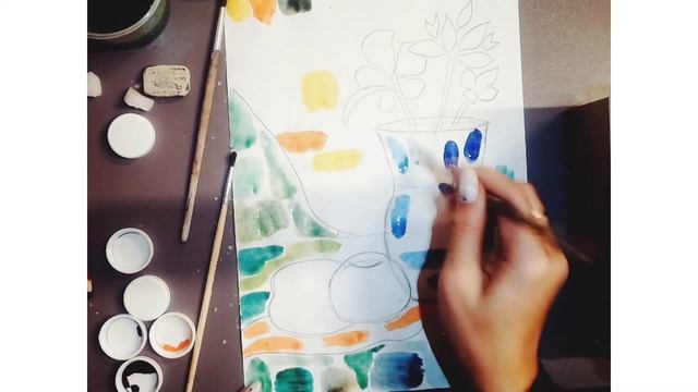 Натюрморт гуашью.Импрессионизм смотреть онлайн