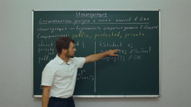 Инкапсуляция. Спецификаторы доступа к полям классов в С++. Центр онлайн-обучения «Фоксфорд» смотреть онлайн