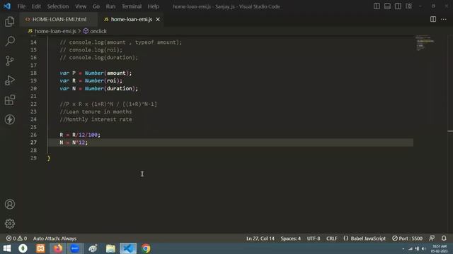 Home Loan EMI Calculator Using javascript program and highchart pie chart implementation смотреть онлайн
