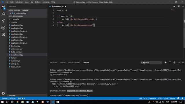 Yeni Başlayanlar İçin Python (3.7.3 - 3.8.0) - Ders 15 - IF ELIF ELSE, Branching Kavramı смотреть онлайн