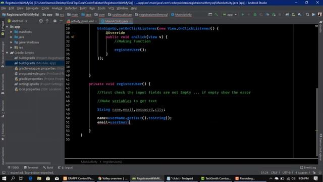 volley: signup/registration with mysql and php in Android using volley | Part 1 | android tutorial смотреть онлайн