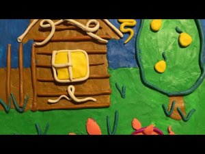 Работа с пластилином. Пейзаж "Деревня"