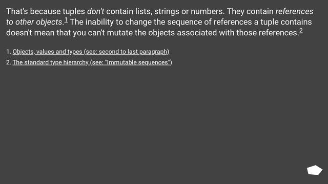 Why can tuples contain mutable items? смотреть онлайн