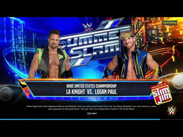 WWE2K24 LA Knight vs Logan Paul (c) смотреть онлайн