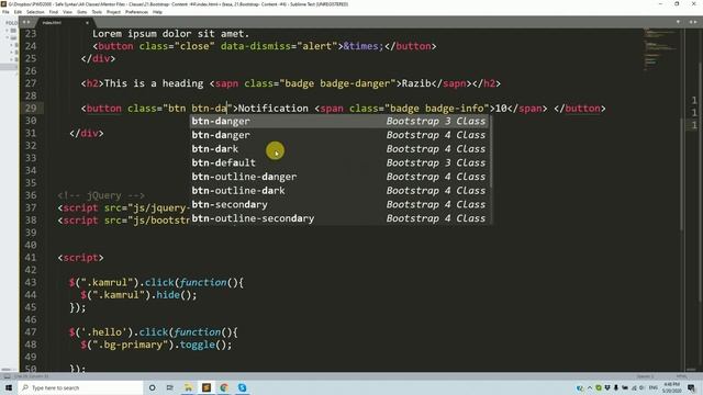 JQuery Using - Badge - Breadcrumb - Buttons - Card | Bootstrap 4.5 (A To Z) #4