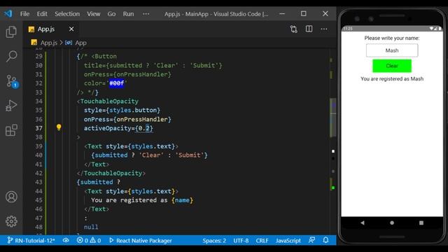 React Native Tutorial #12 - Button, Touchables & Pressable смотреть онлайн