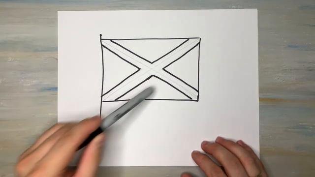 Как нарисовать Андреевский флаг| Рисуем флаги мира смотреть онлайн