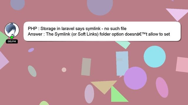 PHP : Storage in laravel says symlink - no such file смотреть онлайн
