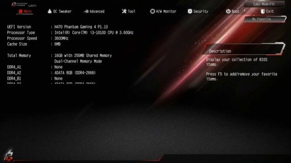Where is my XMP Profile 2 0 in AsRock H470 Phantom Gaming 4 motherboard bios?