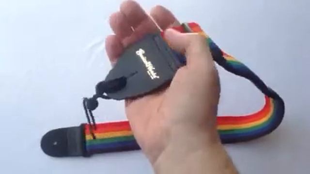 Guitar Strap RAINBOW Nylon Solid Leather Ends its All Acoustic & Electrics Quality Made In USA смотреть онлайн
