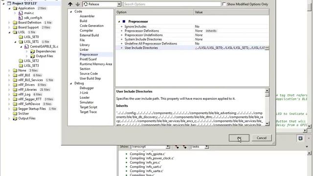 SEGGER Embedded Studio include path add смотреть онлайн