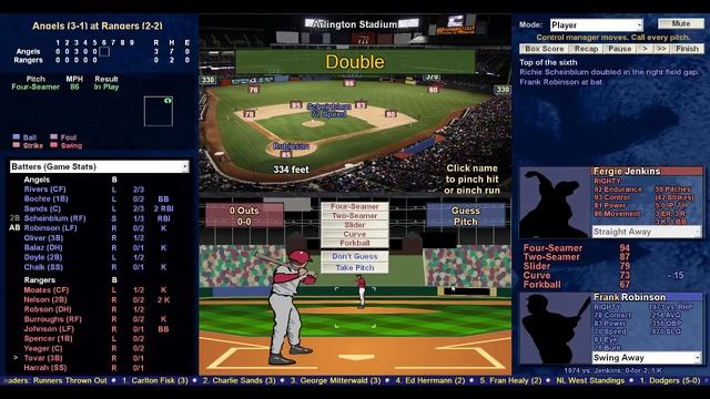 Baseball Mogul 2015 - Rangers vs Angels 4/6/74 lets see if we can throw a no hitter :-) смотреть онлайн