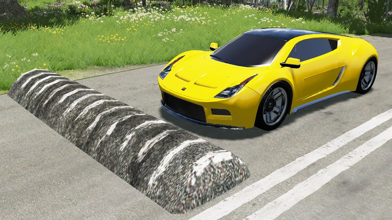 Автомобили против огромных лежачих полицейских – BeamNG.Drive.mp4 смотреть онлайн