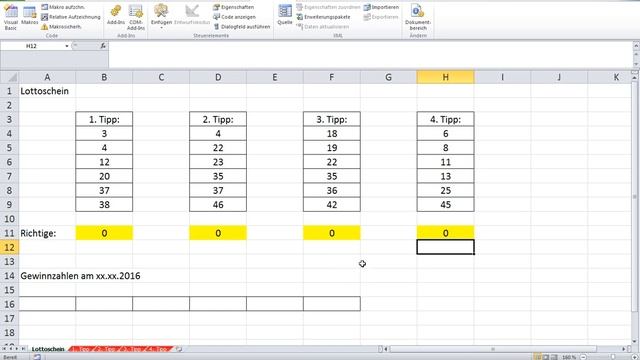 Excel 2010 Wunschkonzert #023 Lottoschein mit Makro [deutsch] смотреть онлайн