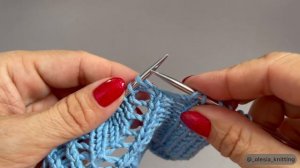 Как провязать две петли вместе лицевой с наклоном влево!