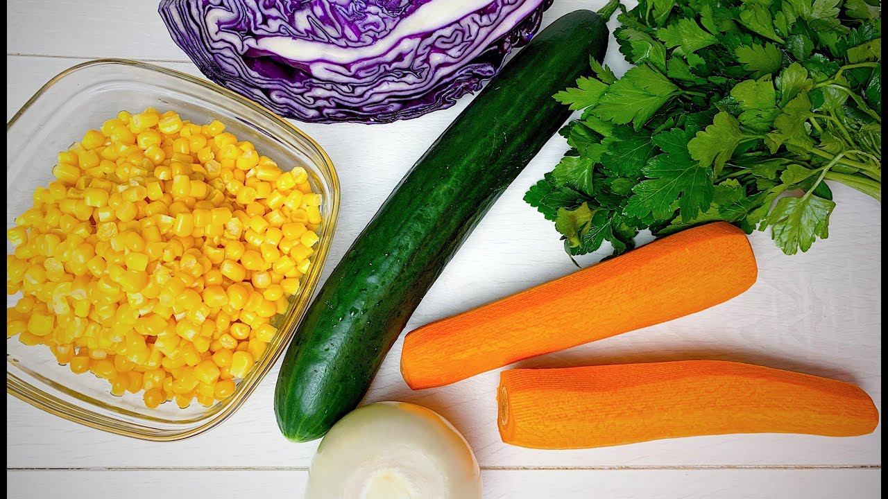 Легкий, Вкусный и Очень Яркий САЛАТ на Каждый день. Простой Рецепт салата из Красной Капусты смотреть онлайн