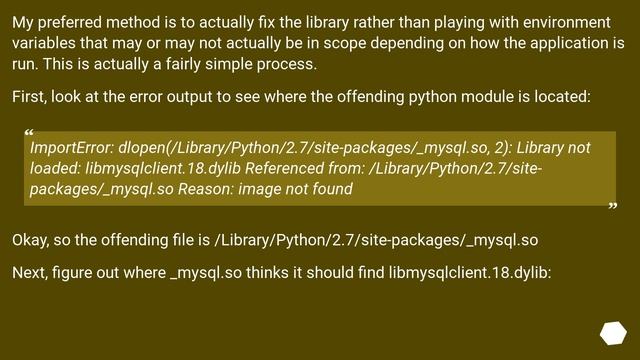 Python mysqldb: Library not loaded: libmysqlclient.18.dylib смотреть онлайн