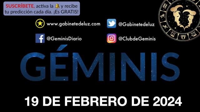 Horóscopo Diario - Géminis - 19 De Febrero De 2024.