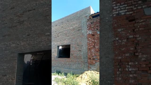 Кладка кирпича б/у / Закончили стену высота 8 метров