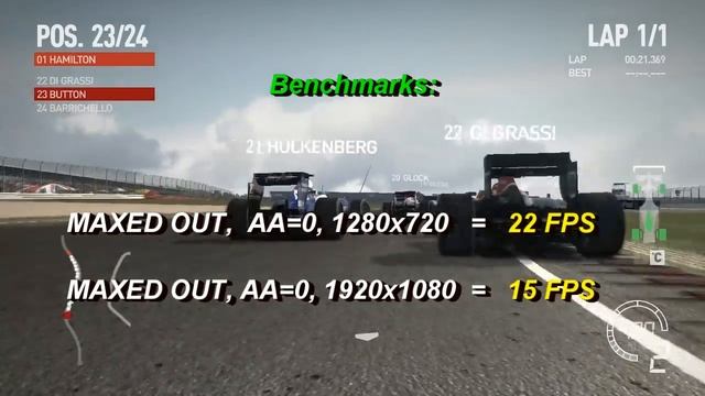 F1 2010 on GeForce 8600 GT - Benchmark смотреть онлайн