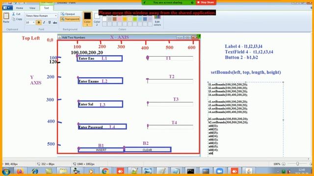 Java - (Awt setBounds() methods) смотреть онлайн
