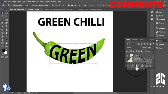Photoshop Tutorial - Photo Manipulation In photoshop |Green Chilli Typography |With Zakki Graphics| смотреть онлайн