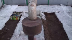 Отопление теплицы, печь на отработке
