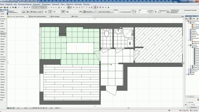 План отделки полов - 2 из 4 (показ отделочных материалов) смотреть онлайн