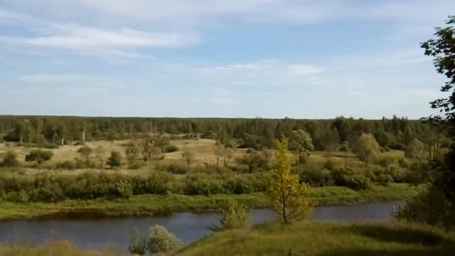 Берег реки Ипуть возле д. Демьянки. Зона отселения. Беларусь. Панорама. смотреть онлайн