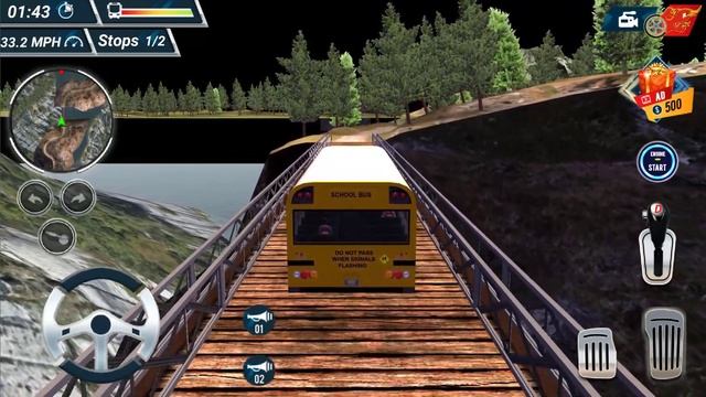 Offroad High School Bus Simulator - Mountain Bus Driving | Android Gameplay смотреть онлайн