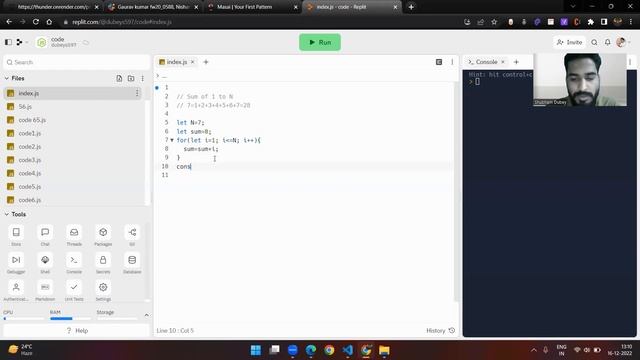 Sum of 1 to N || In Javascript #sum #dsa смотреть онлайн