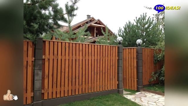 Fences made of combined materials! A beautiful combination of wood, stone, brick, metal! смотреть онлайн