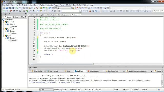 Язык Си - Как рисовать в консольном окне средствами WINAPI. смотреть онлайн
