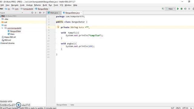 PBO Java 5 Pembuatan class, object, method, dan property смотреть онлайн