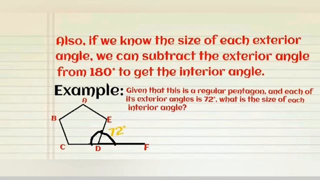 Finding the size of each interior and exterior angle of a regular polygon смотреть онлайн