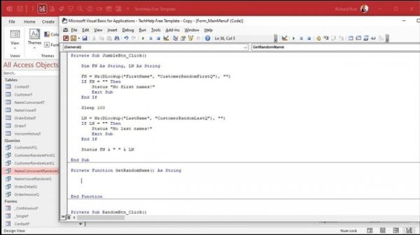 How to Build a Random Name Generator in Microsoft Access VBA