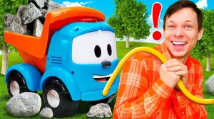 Грузовичок Лева застрял среди камней! Весёлые игры и детские мультики про машинки и Щенячий Патруль