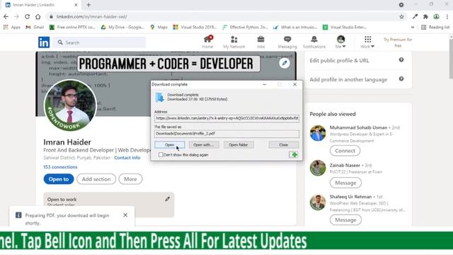 LET'S SEE HOW TO SAVE LINKEDIN PROFILE AS PDF? смотреть онлайн