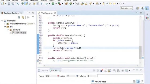 Java class and test in Eclipse смотреть онлайн