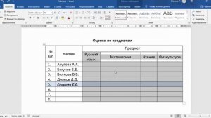 Как выровнять ширину столбцов таблицы в MS Word?