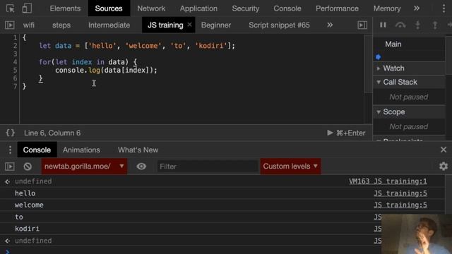JS Workshop - For...in Vs For...of