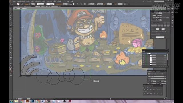 Adobe Illustrator Tutorial. Drawing a Flat Illustration [Speed Art] смотреть онлайн
