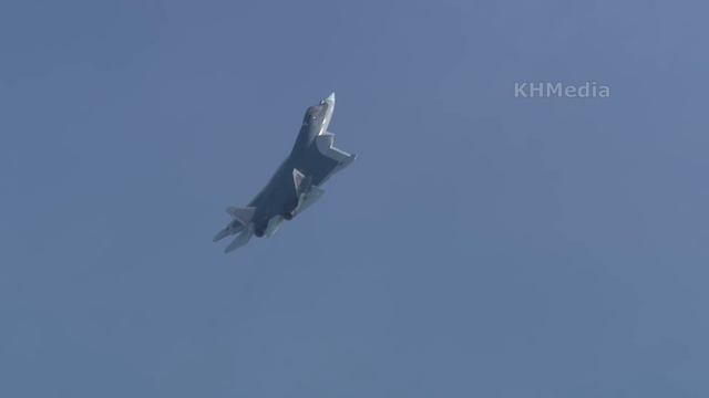 Су-57 с новым звуком пилотаж на форуме Армия 2020
