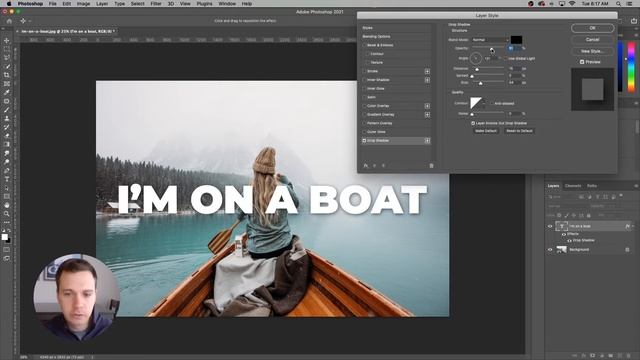 How to Add a Drop Shadow in Photoshop смотреть онлайн