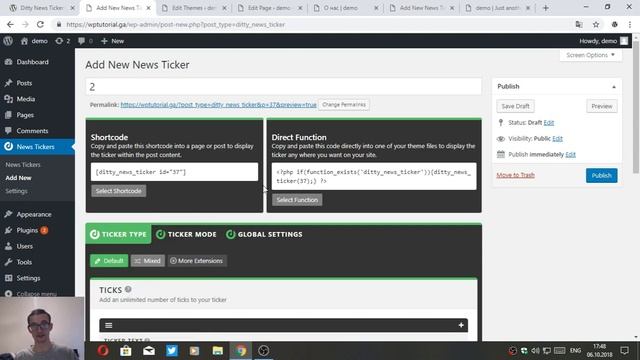 How to setup Ditty News Ticker for wordpress site. смотреть онлайн