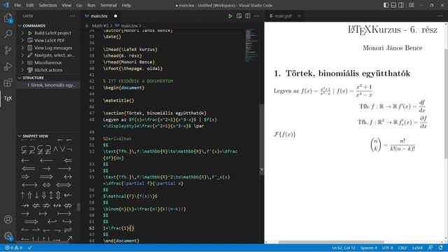 [MSZO] LaTeX Kurzus #6 - Törtek, zárójelezés смотреть онлайн