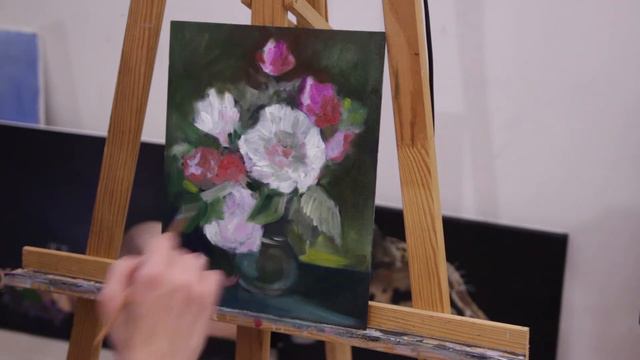 Dibujamos peonías en media hora. Lección de pintura al óleo. смотреть онлайн