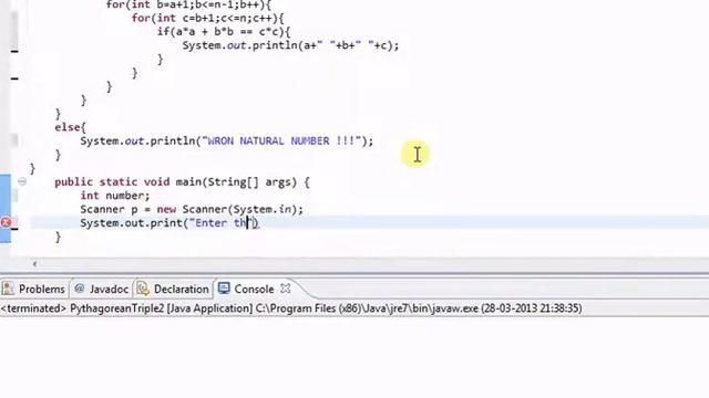 Pythagorean triple in Java смотреть онлайн