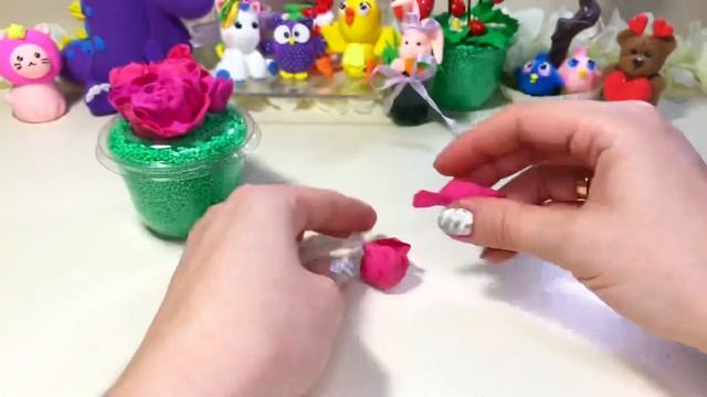 Подарок своими руками. Букет из воздушного пластилина.#diy #plastic #поделки #flowers #флористика смотреть онлайн
